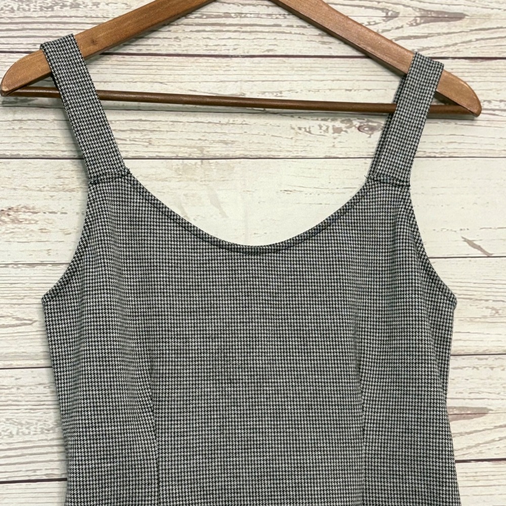 Forever 21‎ Houndstooth Mini Dress Black White Sleeveless Scoop Neck Size Large - Picture 3 of 5